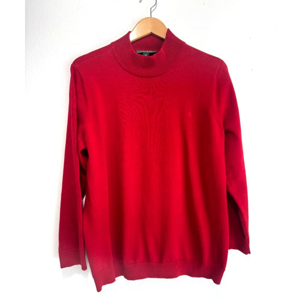 Lauren Ralph Lauren embroidered logo 100% cotton red festive holidays women 2X